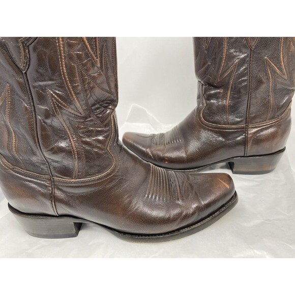 JRC & Sons Creed Goat Leather Western Cowboy Boots Men\'s 10.5D Brown 10.5 D main image 6